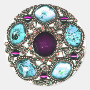 Pareltjes en juwelen ronde sticker