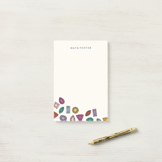 Pareltjes (groot) - saffier post-it® notes (Op bureau)