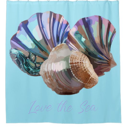 Pareltjes in de oceaan douchegordijn (Voorkant)