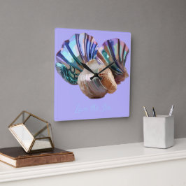 Pareltjes in de oceaan vierkante klok