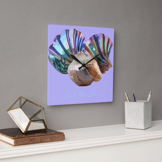 Pareltjes in de oceaan vierkante klok (Kantoor)