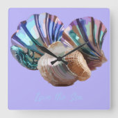 Pareltjes in de oceaan vierkante klok (Voorkant)