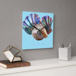 Pareltjes in de oceaan vierkante klok