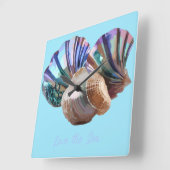 Pareltjes in de oceaan vierkante klok (Hoek)