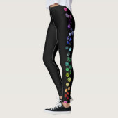 Pareltjes, meerkleurig, zwarte glimmende stenen leggings (Links)