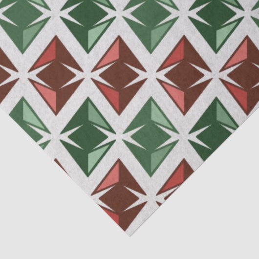 Pareltjes Rood Groen Diamant Tissuepapier (Detail)