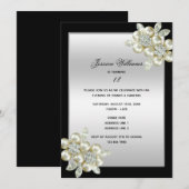 Pareltjes van Classy Floral Diamonds Kaart (Voorkant / Achterkant)