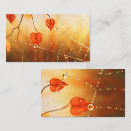 Pareltjes van een Bladwijzer in de herfst van de o Visitekaartje (Voorkant / Achterkant)