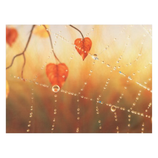 Pareltjes van een herfst-morning Tablecloth Tafelkleed (Voorkant (Horizontaal))