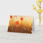 Pareltjes van een Kaart in de herfst van de ochten (Gele Bloem)