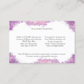 Pareltjes voor weddenschap Roze kant Visitekaartje (Achterkant)