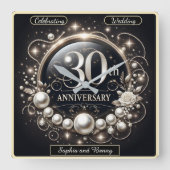 Pareluister: 30-jarig jubileum vierkante klok (Voorkant)