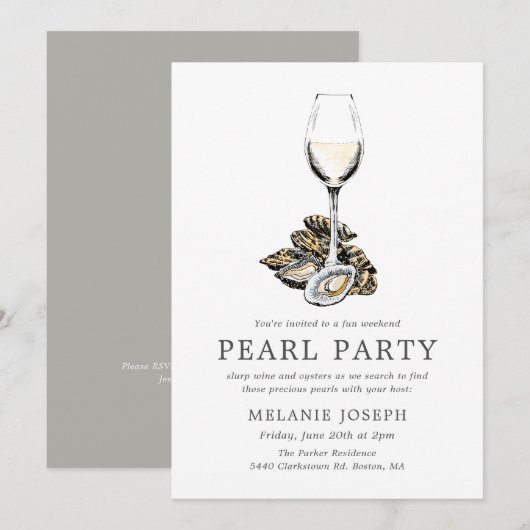 Pareluurfeestviering | Grijze Strepen Kaart (Voorkant / Achterkant)