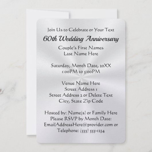 Pareluw Pearl Shimmer uitnodigingen voor 60-jarig  (Achterkant)