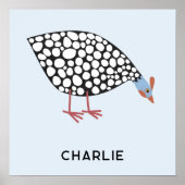 Parelvogel vogel gepersonaliseerd poster (Voorkant)