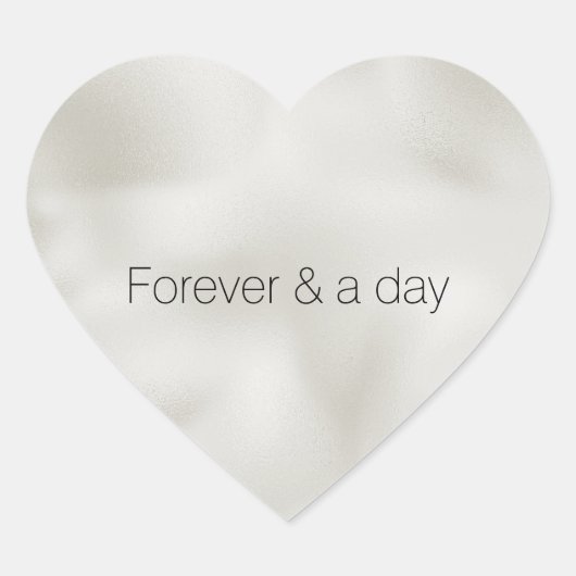 Parelwit Luxe Hart Sticker (Voorkant)