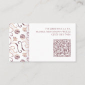 Parelwitte bloemendamaske Elegant paars patroon Visitekaartje (Achterkant)