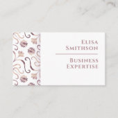 Parelwitte bloemendamaske Elegant paars patroon Visitekaartje (Voorkant)