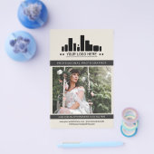 Parelwitte houtskool fotograaf Logo Big Photo Flyer (Enkel)