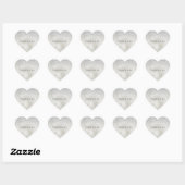 Parelwitte luxe zilveren glitters hart sticker (Vel)