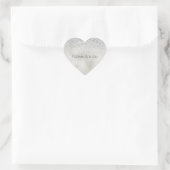Parelwitte luxe zilveren glitters hart sticker (Tas)