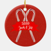 Paren 1e kerstsnoepjes Namen Keramisch Ornament (Achterkant)