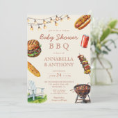 Paren baby shower BBQ barbecue zomer Kaart (Staand voorkant)