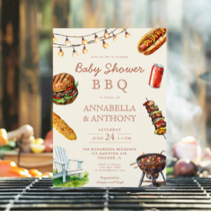 Paren baby shower BBQ barbecue zomer Kaart