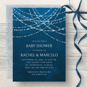 Paren Baby shower String Lichten Blauw Kaart