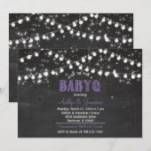 Paren BabyQ BBQ Baby shower LightsInvitation Kaart (Voorkant / Achterkant)