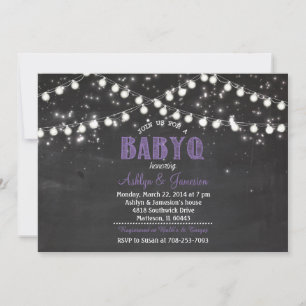 Paren BabyQ BBQ Baby shower LightsInvitation Kaart