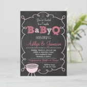 Paren BabyQ BBQ Baby shower Uitnodiging (Staand voorkant)
