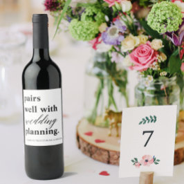 Paren Band Planning Aangepaste naam Verloving Wijn Etiket