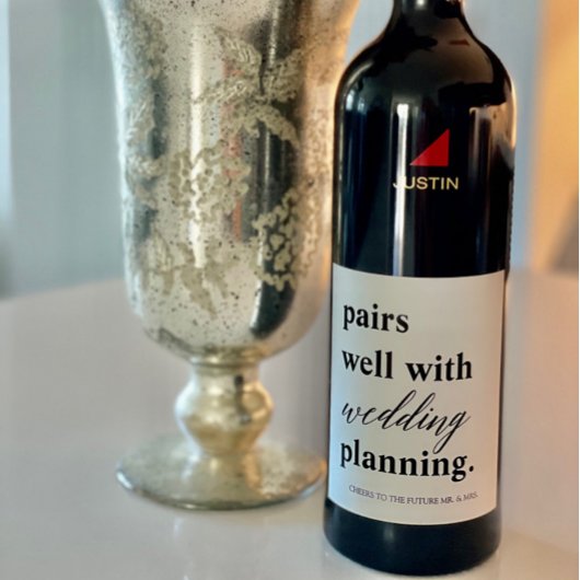 Paren Band Planning Aangepaste naam Verloving Wijn Etiket