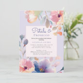 Paren Bloembladeren en Prosecco Bloemen Vrijgezell Kaart (Staand voorkant)