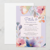 Paren Bloembladeren en Prosecco Bloemen Vrijgezell Kaart (Voorkant / Achterkant)