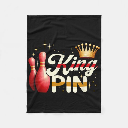 Paren Bowler League Bowling King Pin Dragen Cro Fleece Deken (Voorkant)