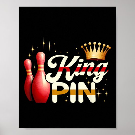 Paren Bowler League Bowling King Pin Dragen Cro Poster (Voorkant)