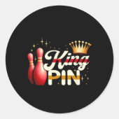 Paren Bowler League Bowling King Pin Dragen Cro Ronde Sticker (Voorkant)