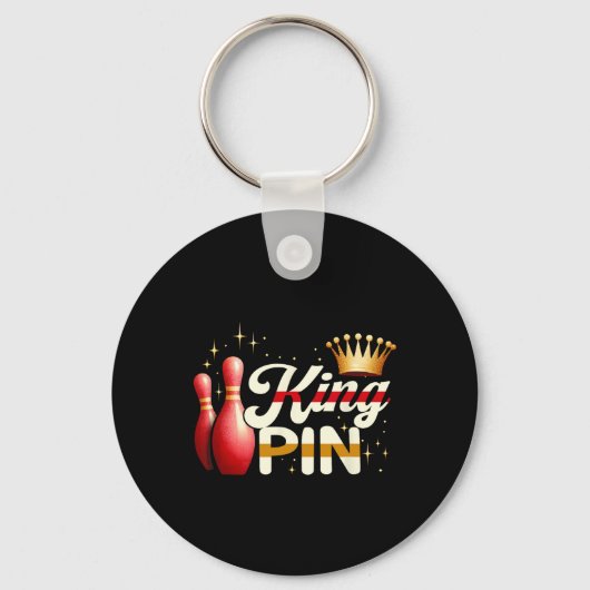 Paren Bowler League Bowling King Pin Dragen Cro Sleutelhanger (Voorkant)