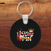 Paren Bowler League Bowling King Pin Dragen Cro Sleutelhanger (Voorkant)