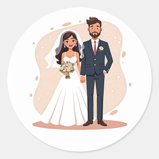Paren bruiloft Sticker (Voorkant)