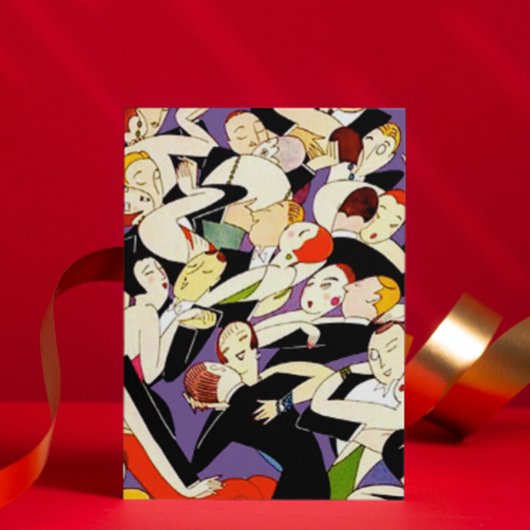 paren dansen feestdagen kaart