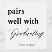 Paren die goed Afstudeerder afstuderen Wijn Etiket (Enkel label)