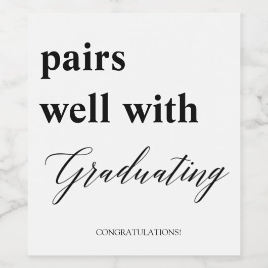 Paren die goed Afstudeerder afstuderen Wijn Etiket (Enkel label)