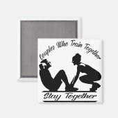 Paren die samen een trein nemen, blijven samen 044 magneet (Voorkant / Achterkant)