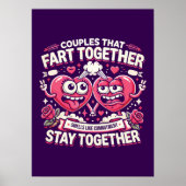 Paren die samen scheten blijven bij elkaar - grapp poster (Voorkant)