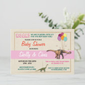 Paren Dinosaurus Baby shower Het is een Meisje Uit Kaart (Staand voorkant)