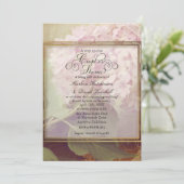 Paren Douche  Blush Roze Hydrangea Bloemen Kaart (Staand voorkant)