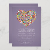 Paren Douche Foodies Heart Party Uitnodigen Kaart (Voorkant / Achterkant)